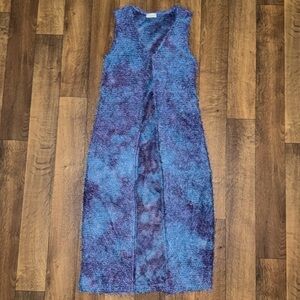 Vintage Y2K Charlotte Russe Furry Fuzzy Blue & Purple Swirl Long Tank Size Large